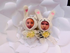 Personalized 3D Faces on Stuffed Toys – Wedding Rabbit Couple
