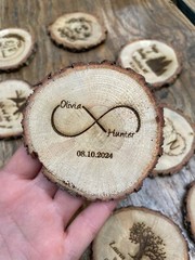 Wood Coasters as Wedding Favors for Guests ( 25 pieces )
