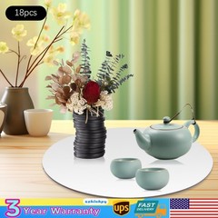 6″ 18Pcs Tabletop Round Trays Acrylic Plate Candle Plate Circle Mirror Wedding