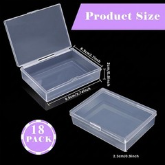 18 Pack Clear Playing Card Cases, 3.7 X 2.7 X 0.9 in Plastic Deck Box with Snap