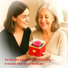 Preserved Roses Necklace Box – Birthday Gifts For Women,Gifts Wife, Black