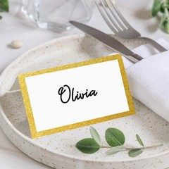 25 PCS Gold Foil Tent Place Cards Food Buffet Name Label For Table Setting