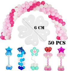 50 Pieces Flower Shaped Balloon Clip Holder, Plum Shaped Balloon Clip Kit, Arche
