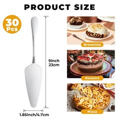 30 Pcs Stainless Steel Cake Server 9 Inch Pie Spatula Pastry Cutter Silver