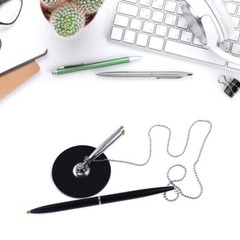 Ballpoint Pen Desk Pens with Chain for Corporate Environments Counter