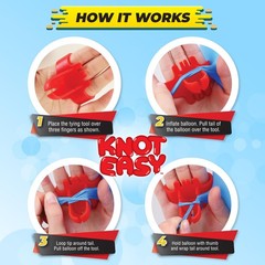 Knot Easy Balloon Tie Tool (5 Pack) – Party Smith – Ties Red, Green, Blue