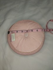 Nordstrom- Round Pink Flower Cushion/Ring Bearer Pillow. Shabby Chic. Soft!
