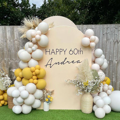 Spandex Fitted Arch Cover Beige Wedding Arch Cover 3.3×6.6FT Backdrop Fabric 2-S