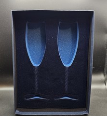 Bride and Groom Wedding Claddagh Champagne Flutes Robert Emmet Co Twisted Stem