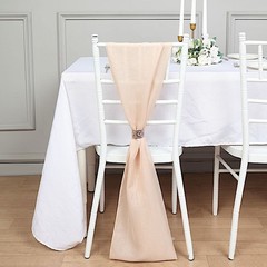 10 Nude Premium Chiffon Wide CHAIR SASHES Wedding Party Reception Decorations