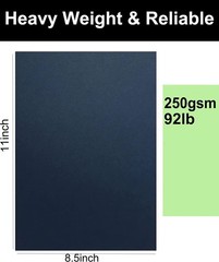 50 Sheets Navy Blue Cardstock 8.5 x 11 inch, 250gsm/92lb 8.5*11 in, blue