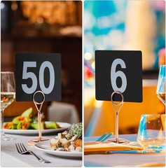 Table Number Cards 1-100, Double Sided Restaurant Table Numbers, 3.5″ Plastic…