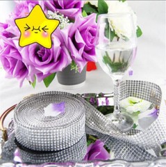 10Yards 8Rows Diamond Mesh Wrap Roll Rhinestone Crystal Ribbons Wedding Decor