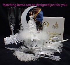 Beauty and the Beast Disney Wedding Cake Topper Belle Groom Top Yellow dress