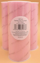 3 Light Pink 6″ Sparkle Tulle Rolls Spools Wedding Bow Decoration Craft 25 Yd