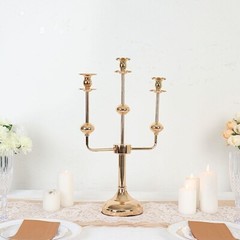 20 in Gold 3 Arm Metal Candelabra Taper CANDLE HOLDER Centerpiece Party Events