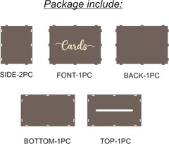 Cregugua Rustic Wooden Card box 12x9x7 Inch Gift Card Box for Wedding Birthday B