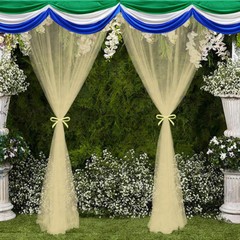1/2m Detachable Gauze Curtain Swag for Wedding Church Stair Handrail Decoration