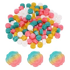 4Pcs Wax Seal Beads Hexagon Sealing Beads Kit Pink Red/Green/Cream/Yellow