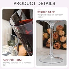 24PCS 9OZ Clear Plastic Wine Glasses – Elegant Plastic Champagne Glasses with