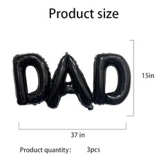 Black Dad Balloons Father’s Day Balloons Conjoined Dad Foil Balloon Letter