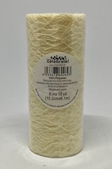 Ivory Floral Lace TULLE Fabric 6”x 10 Yd Roll Wedding Craft Decor Fashion
