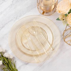 Gold Plastic Plates, Disposable Plates, Heavy Duty 60pcs 120PCS Gold Glitter