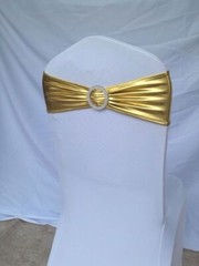 10pcs Metallic Spandex Chair Band for Folding Banquet Universal Chair Covers