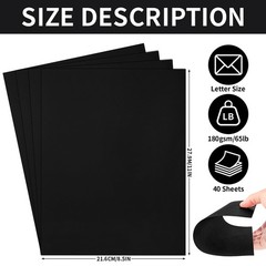 Uncle Paul 40 Sheets Stardust Black Letter Size [40 Sheets],