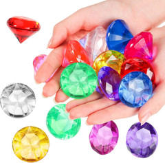 16 Pcs Acrylic Diamond Large Gems Pirate round Treasure Acrylic Gemstones Toy Ge