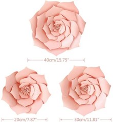 Lucky Monet 3D Paper Flower Backdrop DIY Rose Flower Crafting Wall Decoration.
