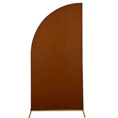 7 ft x 3 ft CINNAMON BROWN Matte Fitted Spandex Half Moon Arch Stand Cover