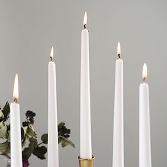 12 White Premium 10″ Taper Candles Unscented Dinner Party Wedding Decorations