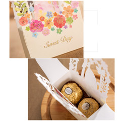 100pcs Favor Ribbon Gift Box Candy Boxes Wedding Boxes Gift Favor Flower Party