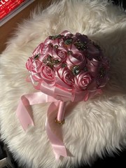 New Luxury Rhinestone Bridal Bouquets Wedding Satin Roses Bride Bouquet Flowers