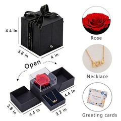 EIGHTOWN Roses Bouquet Artificial Flower – Preserved Red Rose 18, Bright