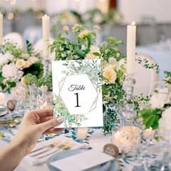 26 Pieces Wedding Table Numbers Cards 1-25 with Head Table Numbers – Eucalyptus