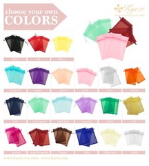 2″x3″, 3″x4″, 4″X6″, 5″x7″ Choose Your Own Colors Sheer Drawstring Organza Bags