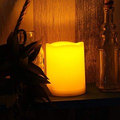 Waterproof Outdoor Battery Operated Flameless Candles Dark Ivory 3″x4″ 2 Pack