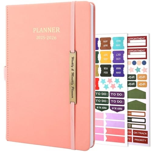 Planner 2025-2026, Month Weekly Planner Runs JAN 2025 to JUN 2026, 2025 Rose