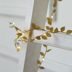 Metallic Gold 15 feet Rose Leaves Fairy Lights Battery Operated LED GARLAND