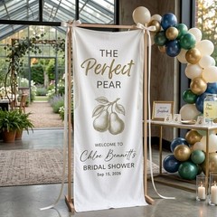 Custom Bridal Shower Banner, Perfect Pear Wedding Welcome Sign, Engagement Decor