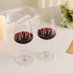 AW BRIDAL Mr and Mrs Wine Glasses Wedding Gifts for Couples Large, &
