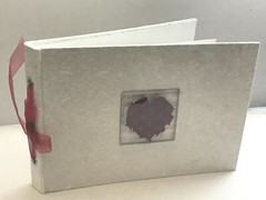 Wedding Guestbook , Red Rose Flowers of Love Shaped Heart, on Musical Drop