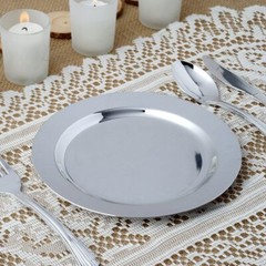 Silver Plastic 8″ Round Gray Appetizer Plates Fancy Party Wedding Reception