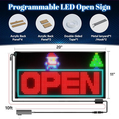 Smart Programmable LED Open Sign with App Control for Cafes and Bars
