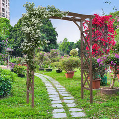 79 In. X 61 In. Wooden Garden Arbor, Wedding Arch, Arch Backdrop Stand for Cerem