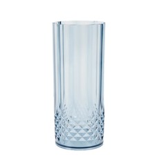 6 Dusty Blue 14 oz Crystal Plastic Drinking Glasses Party Events Tableware