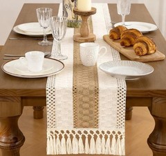 MLMW Boho Table Runner 36 inches Summer Small Coffee Table Runner Rustic Burl…