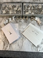 Studio His & Hers Silver Metal Wedding Bells Set with Ribbon & Tag, 24 Pieces